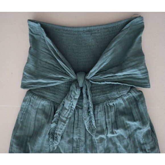 Bishop + Young K3CJS1979 Women Sz M Sea Glass Teal Elva Tie Front Jumpsuit - Picture 3 of 11